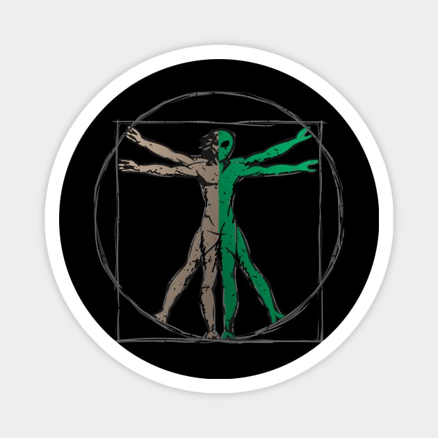 Da Vinci Alien Vitruvian Man Magnet by hobrath